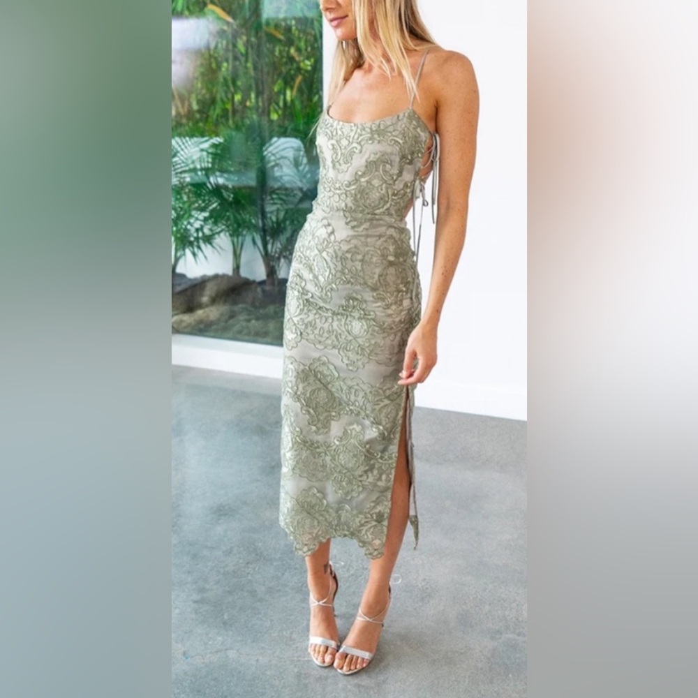 V. Chapman Olivia Dress in Sage Green SIZE 4